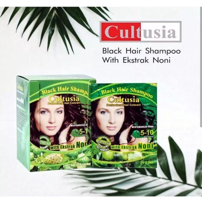 CULTUSIA HAIR COLOR BLACK SHAMPO BPOM - BLACK SHAMPO CULTUSIA-50ml