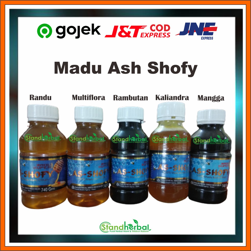 

madu ash shofy 745 gram randu, mangga, multiflora, rambutan, kaliandra/ Madu Asli Ash Shofy