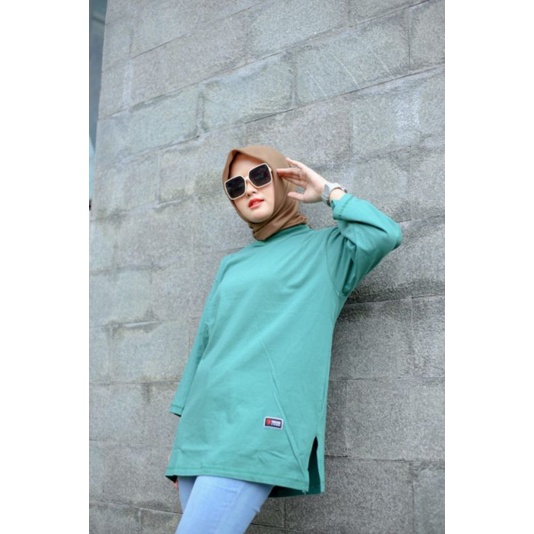 atasan wanita oversize kekinian 2022 viral import/baju oversize wanita lengan panjang 7_8 bahan adem