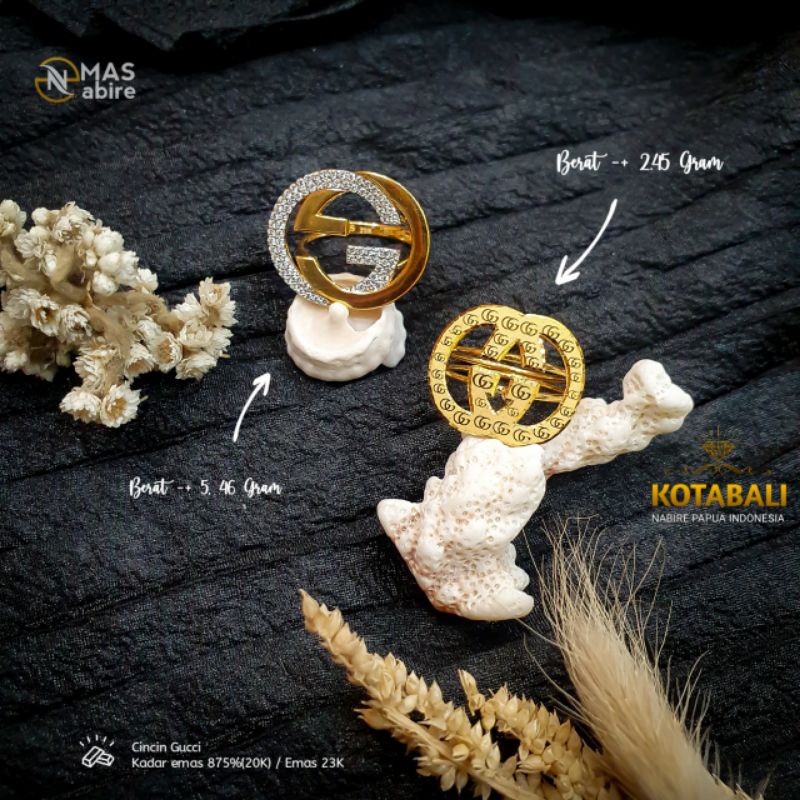 Cincin model baru Gucci emas kadar 875% | emasnabire papua