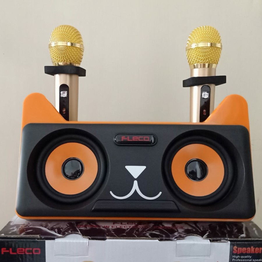 COD SPEAKER BLUETOOTH WIRELESS FLECO F-305 PLUS 2 MIC WIRELESS/SPEAKER WIRELESS//SPEAKER KARAOKE X-BASS//SPEAKER SALON AKTIF