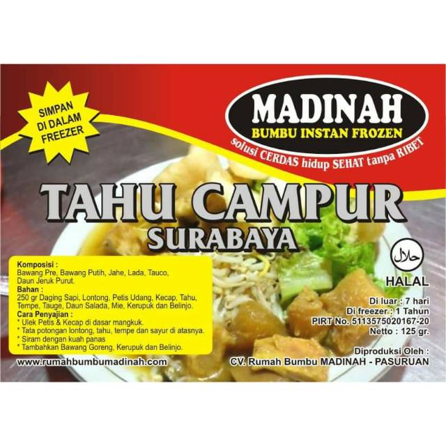

Bumbu Tahu Campur Madinah