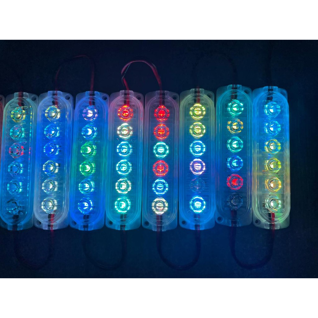 Lampu LED RGB Ultrasonic 6 Mata 24 Volt / LED Modul Strobo RGB