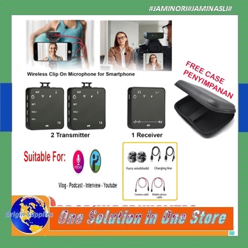 Microphone Mic Clip On Wireless Camera HP Mikrofon Dual