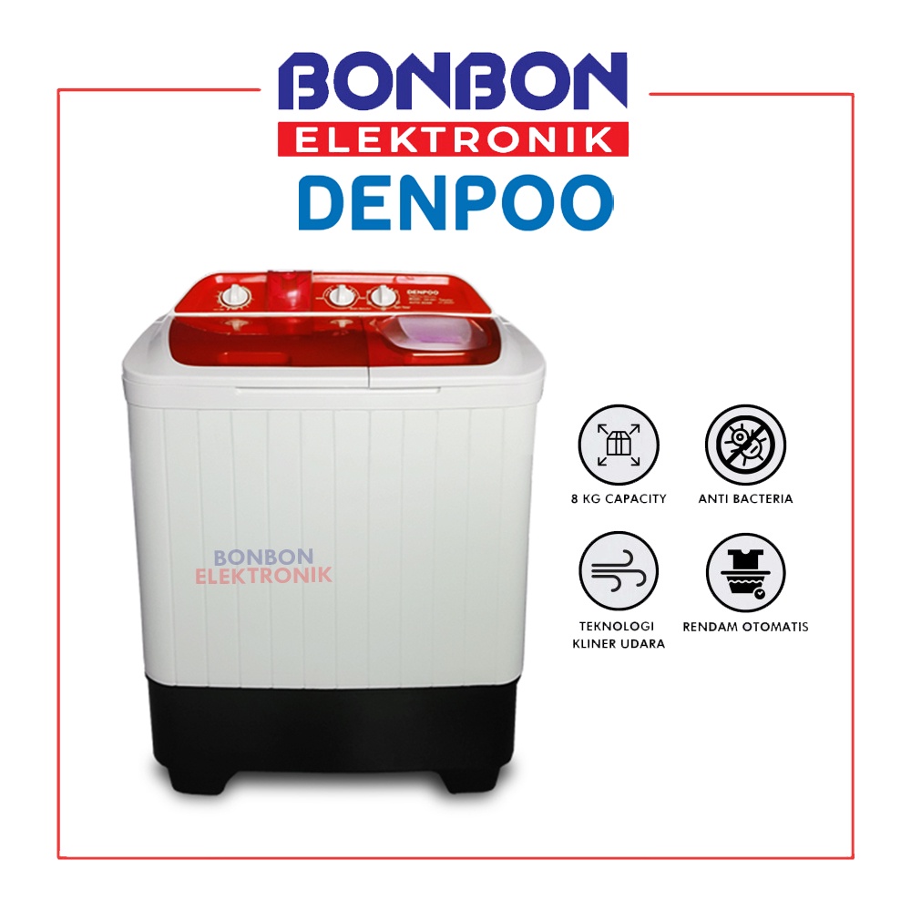 Denpoo Mesin Cuci 2 Tabung 8KG DW 801 4P / DW801