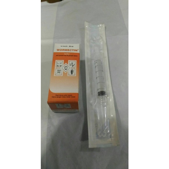 TERMURAH obat suntik injeksi anjing kucing kutu jamur cacing wormectin 20 ml Asli