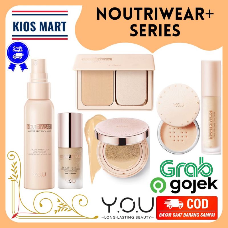 You Noutriwear+ Velvet Liquid Foundation/Stay Lock Mist/Silky Pressed Foundation/Complete Cover Concealer/Flawless Cushion Foundation/Airy Fit Loose Powder