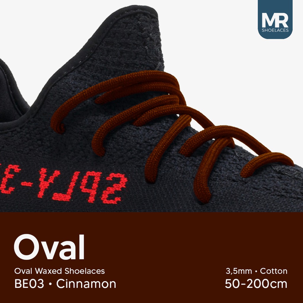 MR Shoelaces BE03 Cinnamon Tali Sepatu Lilin Oval 3.5mm (Waxed Laces) 70cm 80cm 100cm 120cm - Coklat