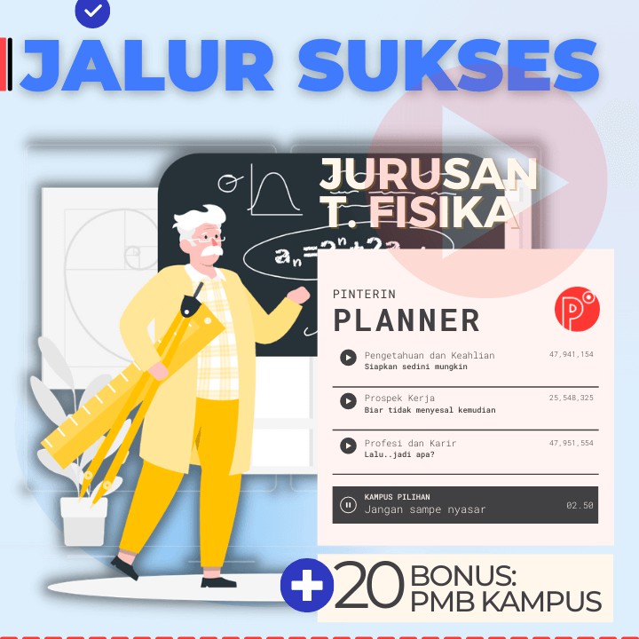 

Daily Planner Kuliah Jurusan Teknik Fisika | Test SNMPTN-SBMPTN-UTBK Weekly Binder Loose leaf B5