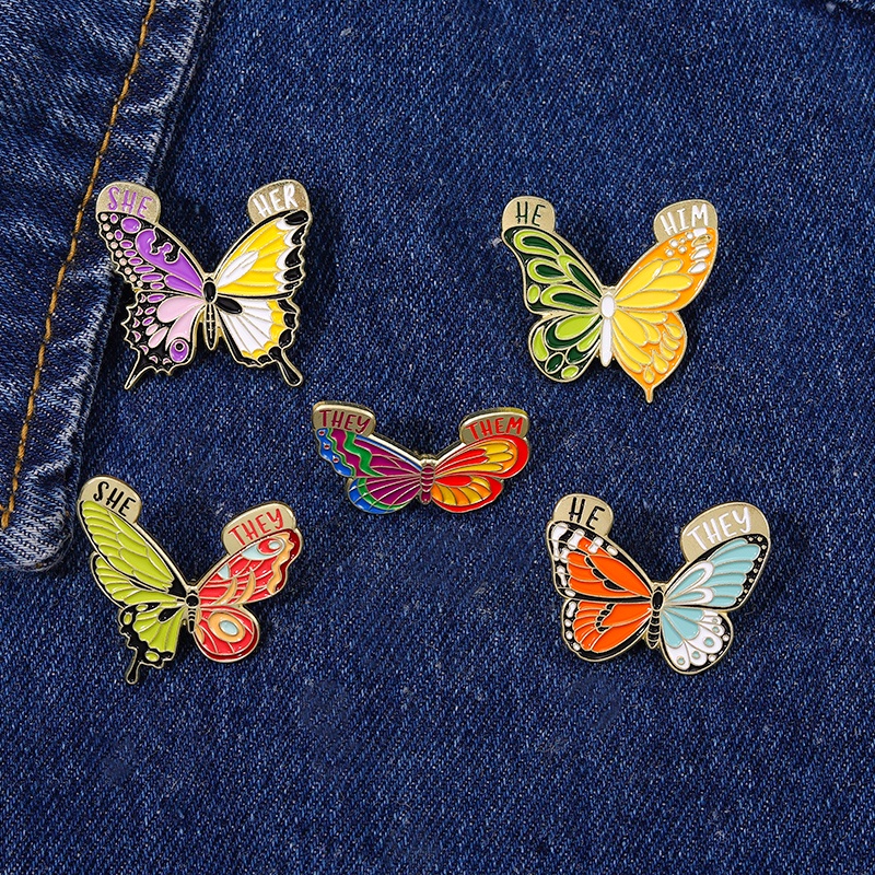 Bros Pin Model Butterfly Warna-Warni Untuk Aksesoris Pakaian