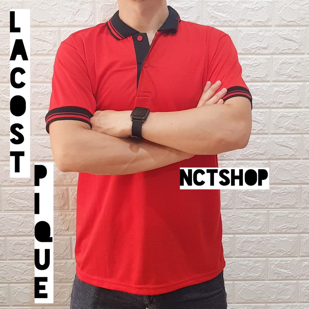 Nctshop Kaos polo bahan PIQUE - polo shirt-Merah