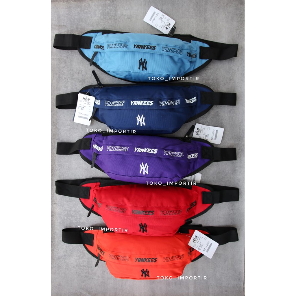 MLB waistbag yankees tas pinggang pria NY LA yankees Korea mirror ori