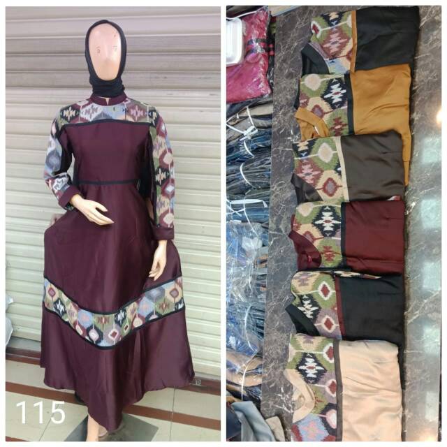 Gamis kombinasi songket