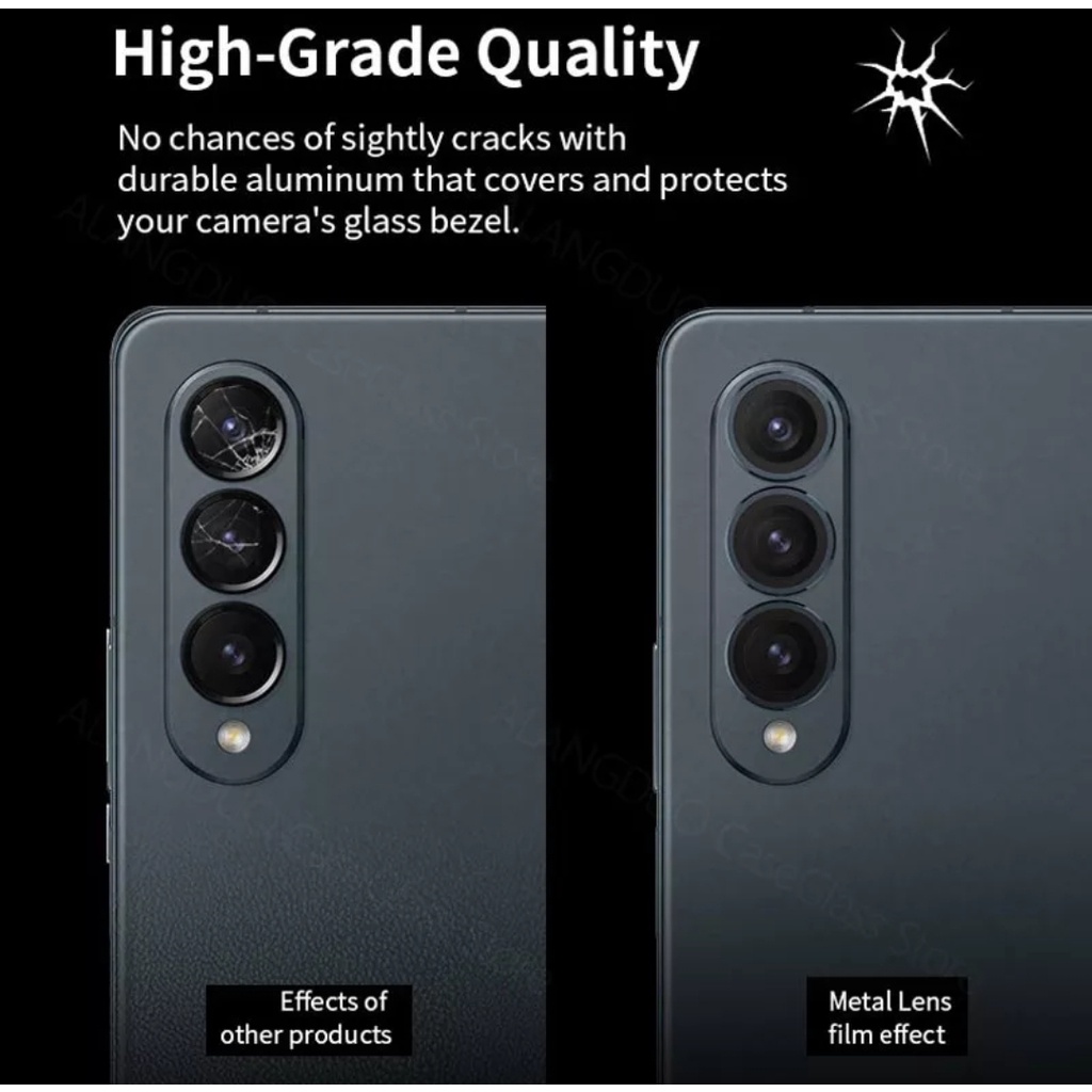 METAL RING TEMPERED GLASS Camera Pelindung Kamera Samsung Z FOLD 4 Z FLIP 4