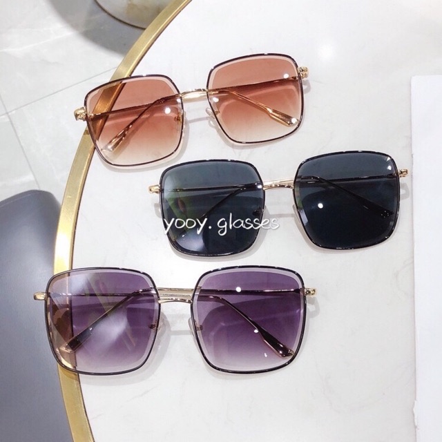 Kacamata Wanita Pria Premium Fashion Kotak Metal Korean UV Sunglasses-1