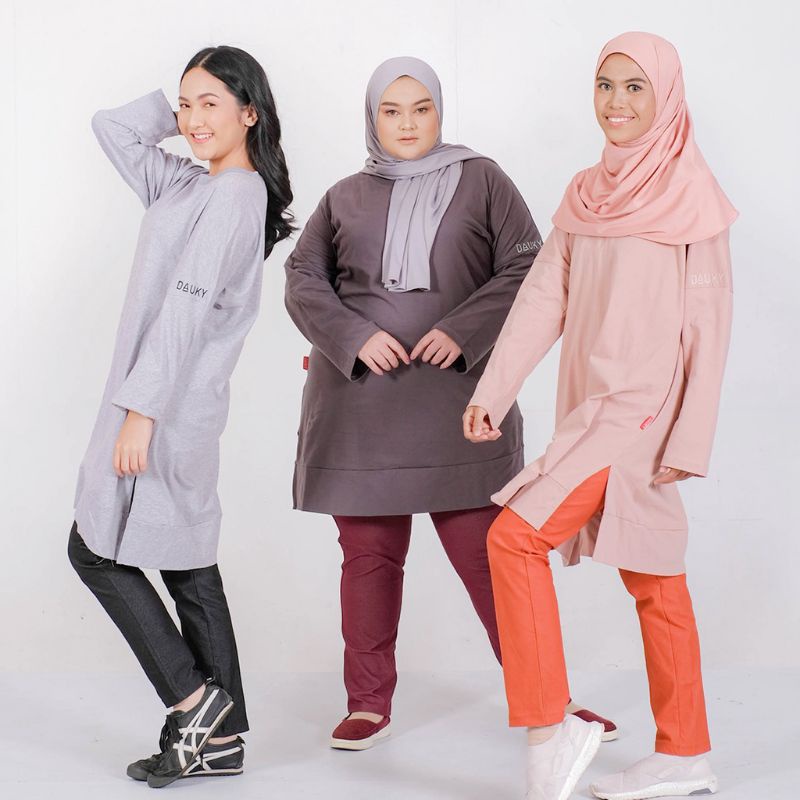 Elzatta | Tunik Sport Atasan Wanita Polos Relax Oversize Tunik