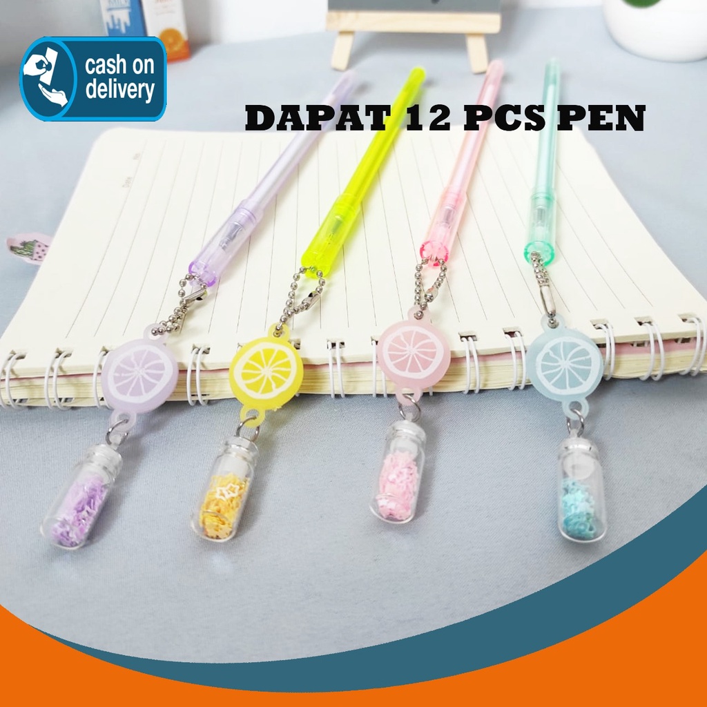 

8.8 SELUSIN PULPEN LEMON ISI 12 PCS BOTOL GEL PEN KARAKTER PENA BOLPEN BOBA