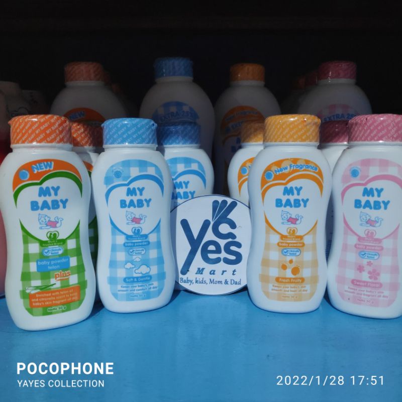 Mybaby Powder 50g 1 PCS Bedak Tabur Bayi My Baby Telon Plus Soft Gentle Fresh Fruity Sweet Floral