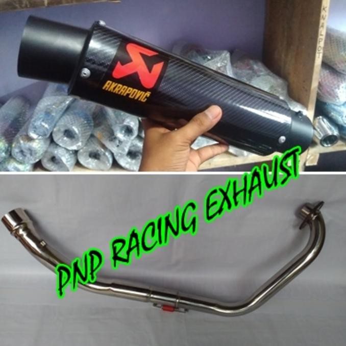 PROMO Knalpot Racing Akrapovic Black Fullsystem Yamaha Byson, Scorpio HOT