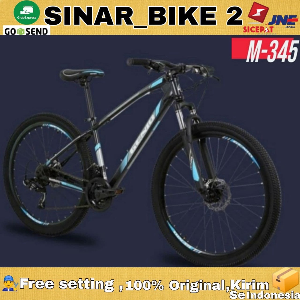 Sepeda Gunung 27,5 Inch MTB GENIO M-345 Hi Ten Steel 24 Speed