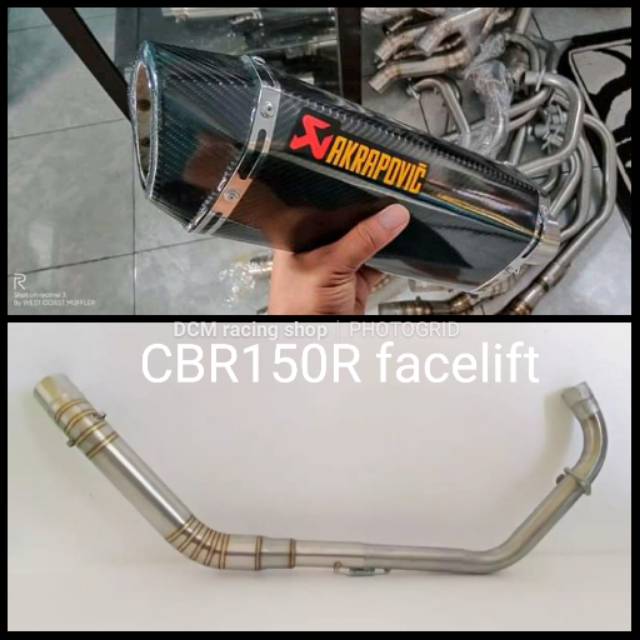 Knalpot racing Akrapovic layang karbon CBR150R facelift full system