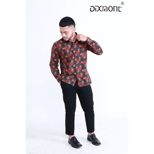 Dixmont Kemeja Pria Batik Panjang Hem BL04721