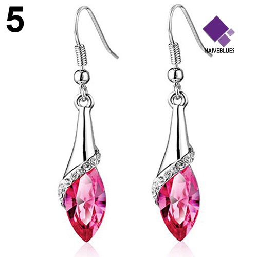 Anting Kait Gantung Panjang Hias Berlian Imitasi Berkilau Untuk Wanita