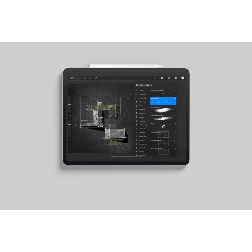 Procreate Brush - Sketch Pack for Architectural Design +PDF Tutorial &amp; Guide