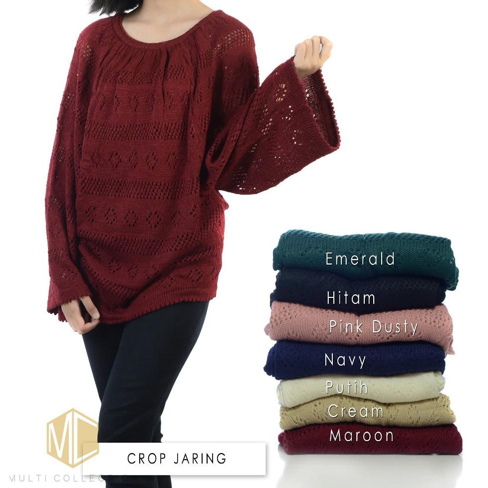 MURAH STOK TERBATAS CROP JARING SWEATER SWEATER CROP JARING SWEATER RAJUT B PREMIUM