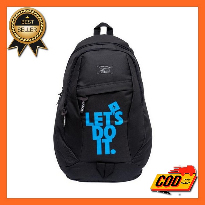 Tas Ransel Kanvas Distro Kain Pria Wanita Backpack Gaul Gaya Trendy Sekolah Kuliah Hangout Murah Tas
