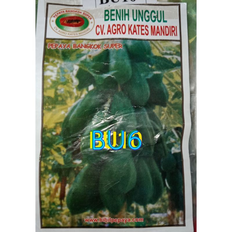 Benih Buah Semangka Merah Kuning Melon Pepaya California Timun Apel Suri Blewah Terong Belanda-BU6 Pepaya Bangkok