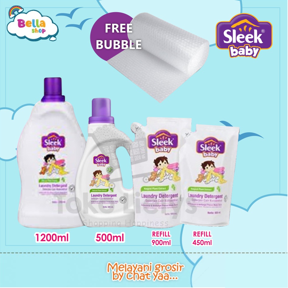 Sleek Laundry Detergent Refil 450 ML 900ML SLEEK BABY LAUNDRY  - BELLA SHOP