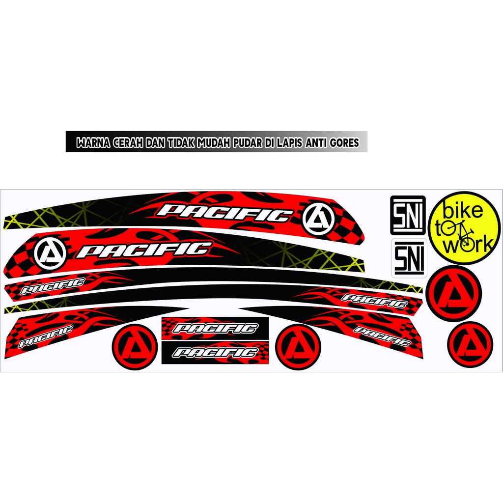 COD- STRIPING SEPEDA LIPAT PACIFIC STIKER VARIASI