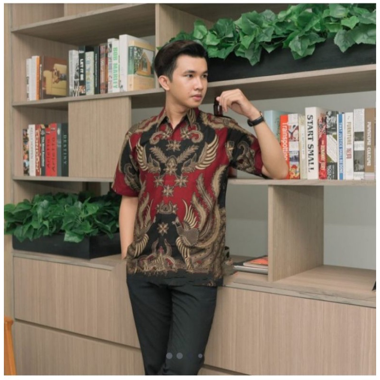 Baju batik pria kemeja batik pria cowok lengan pendek pekalongan G60