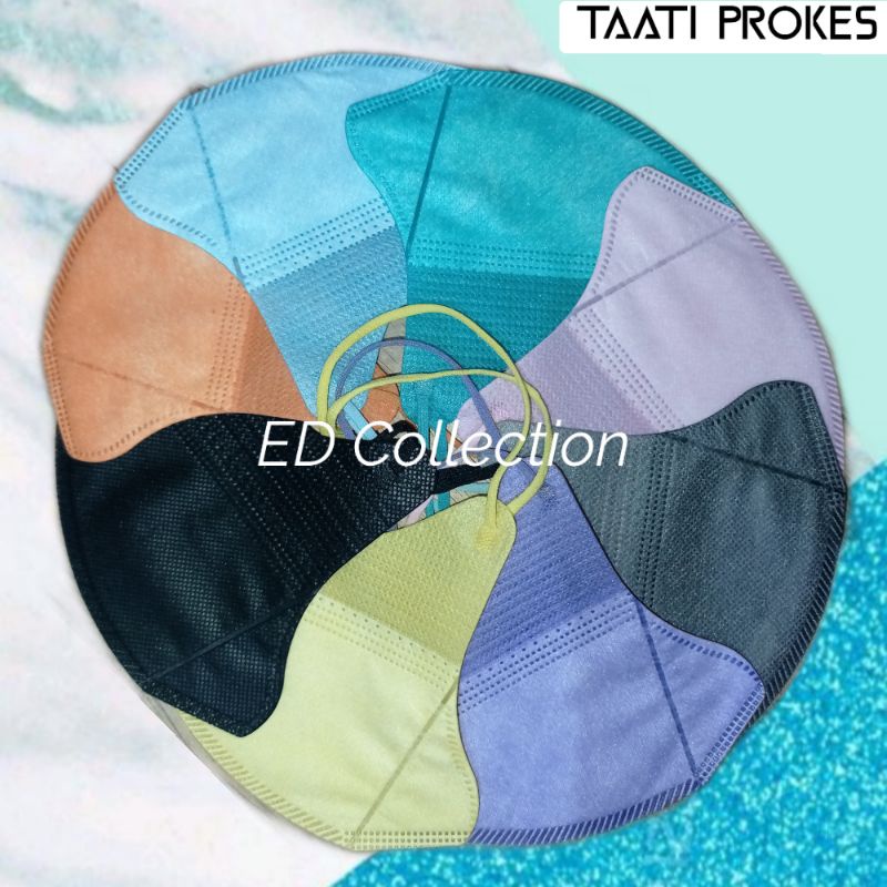 Masker Duckbill Garis Alkindo Hitam Kuning Ungu Abu Pink Biru Orange Hijau Tosca Ecer