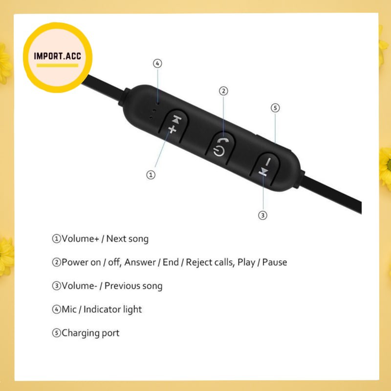 Headset Bluetooth Sport / Earphone In - Ear Stereo Wireless Bluetooth 4.2 Magnetik / Fashion Headset