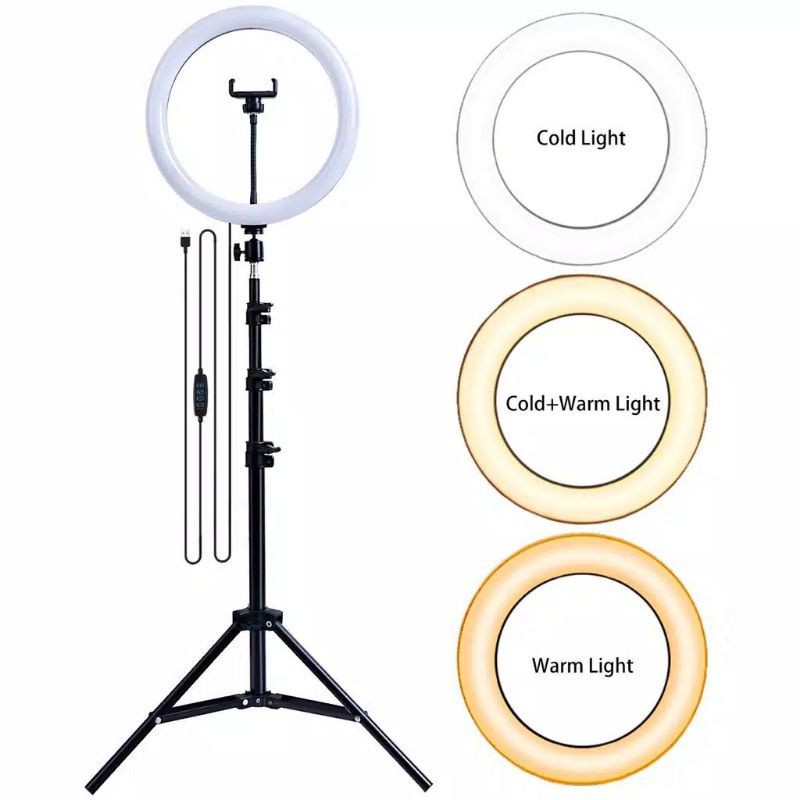 Trend-Tripod MultiTrend-Paket Ringlight LED 33 CM / Lampu Make Up Vlog Plus Tripod Weifeng