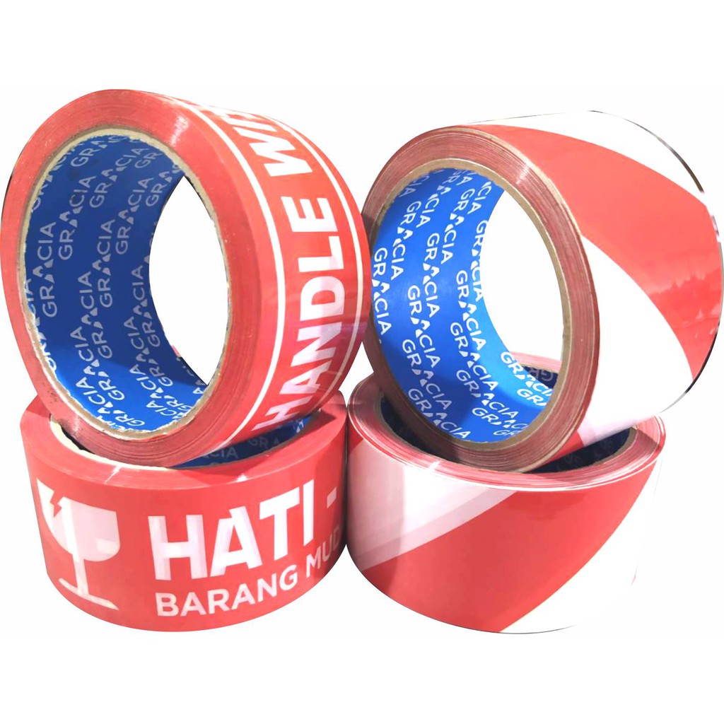 

ISOLASI / LAKBAN HATI-HATI BARANG MUDAH PECAH / TAPE FRAGILE / MERAH PUTIH GARCIA