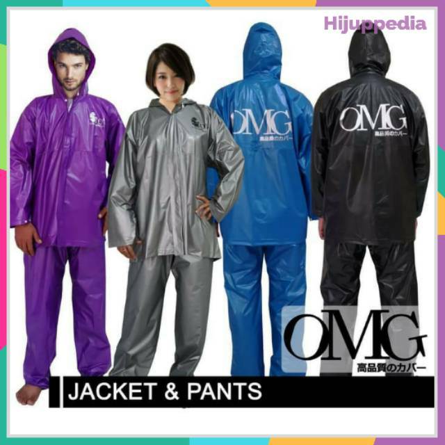 Jas Hujan OMG Set Jaket &amp; Celana 100% Waterproof seperti GMA ASV Axio