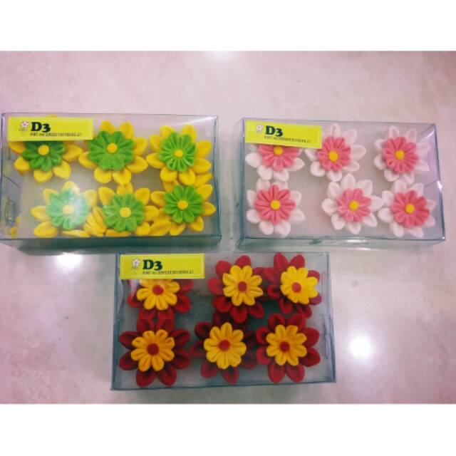 Gumpaste icing Sugar Hiasan Kue tart Bunga Mode D3