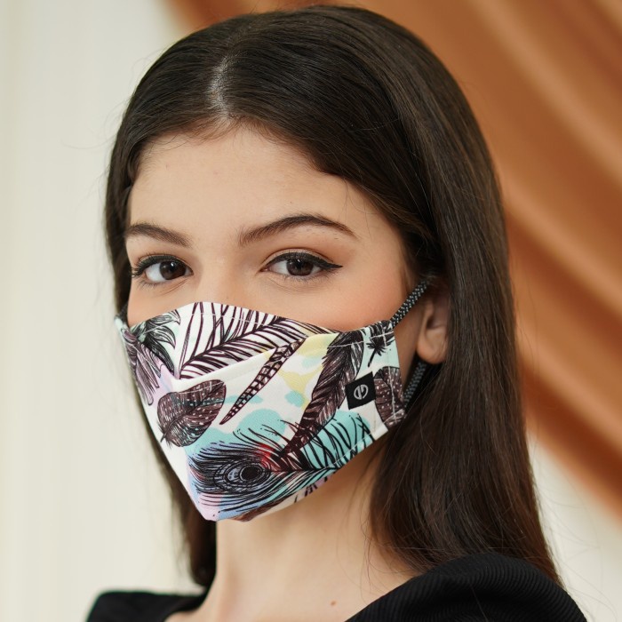 MASKER KAIN PROTECH V2 PREMIUM 3 PLY MASK MOTIF FEATHER