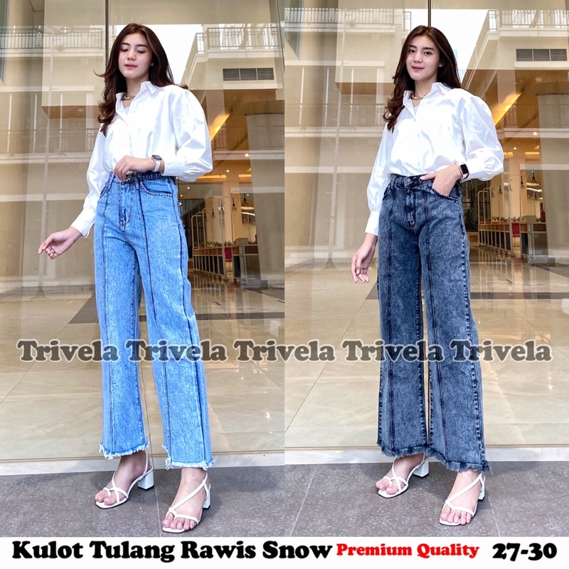 Kulot Tulang Rawis  / Front Line Cullotes Jeans Wanita