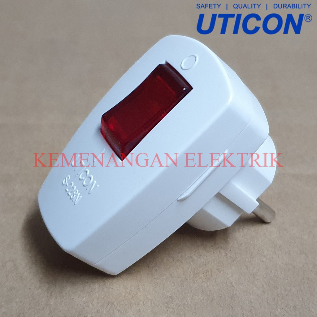 UTICON STEKER ARDE SAKLAR LAMPU S-228N / COLOKAN LISTRIK SWITCH ON OFF S 228N