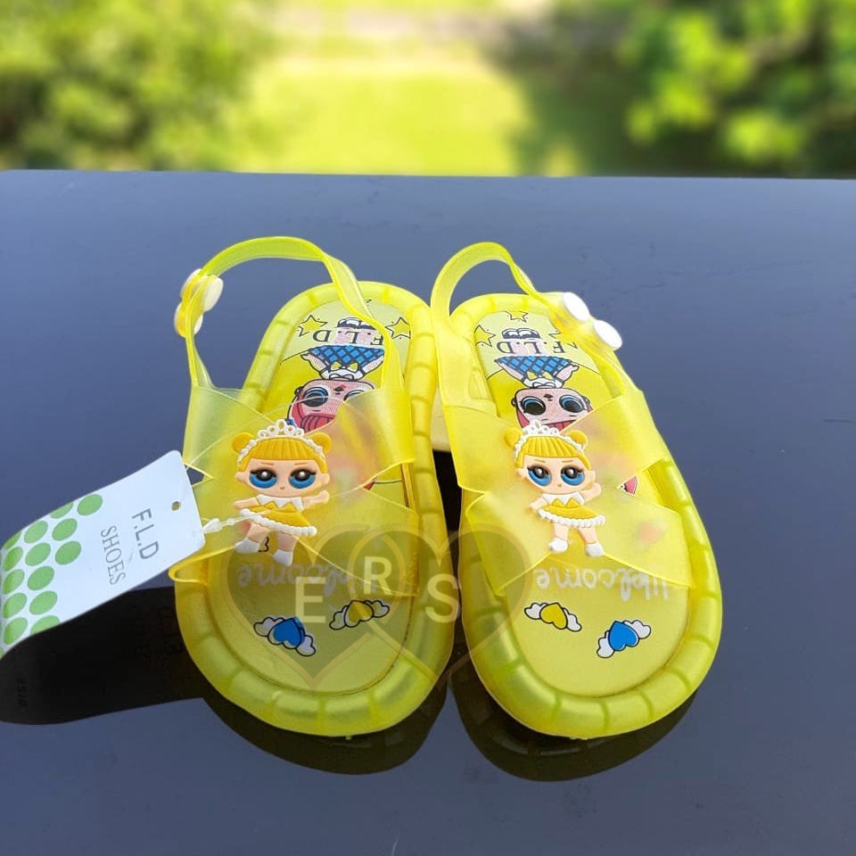 TOKOERS YJD2055 Sandal Jelly Anak Perempuan, Sandal Anak Import Umur 1 2 3 4 5 tahun - Sandal LED