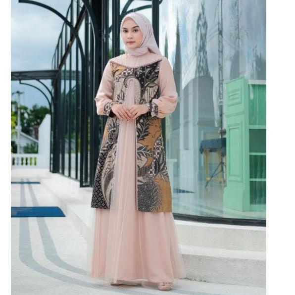 Tren Kekinian.. Couple Batik Gamis Rahayu Wisuda Tunangan Lamaran