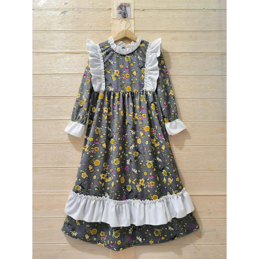 MOMOGI - GAMIS MAXI ANAK PEREMPUAN FLORAL FELYCIA / VOXY PREMIUM / Usia 5-13thn