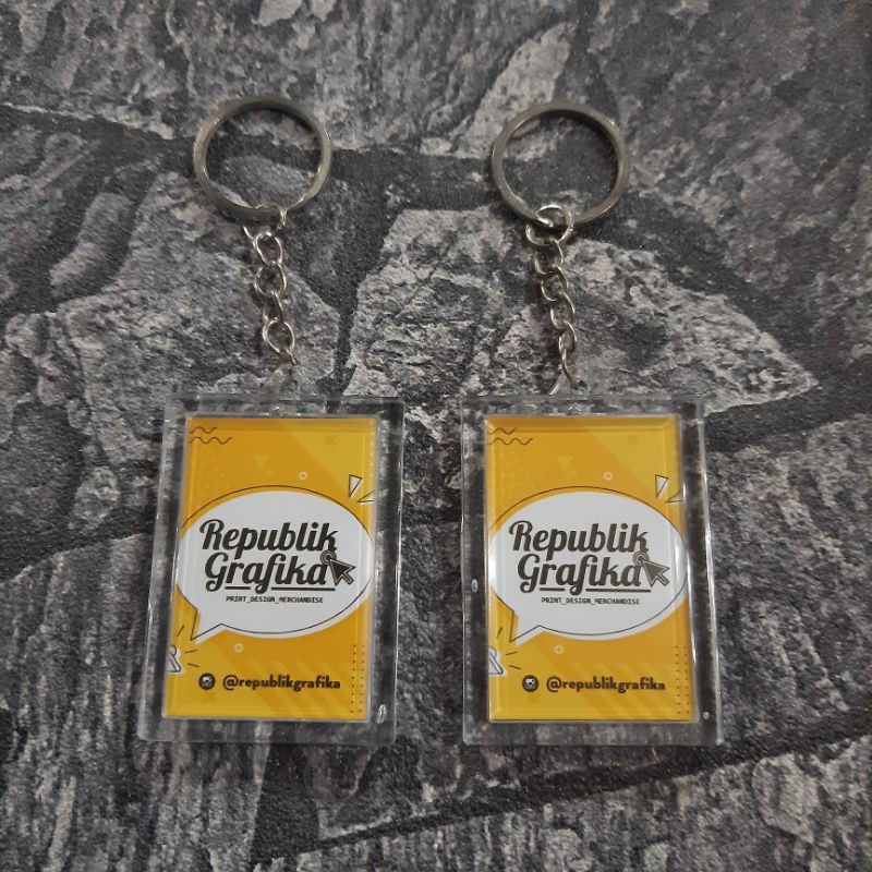 GANTUNGAN KUNCI AKRILIK CUSTOM SOUVENIR MURAH KADO UNIK-Transparant