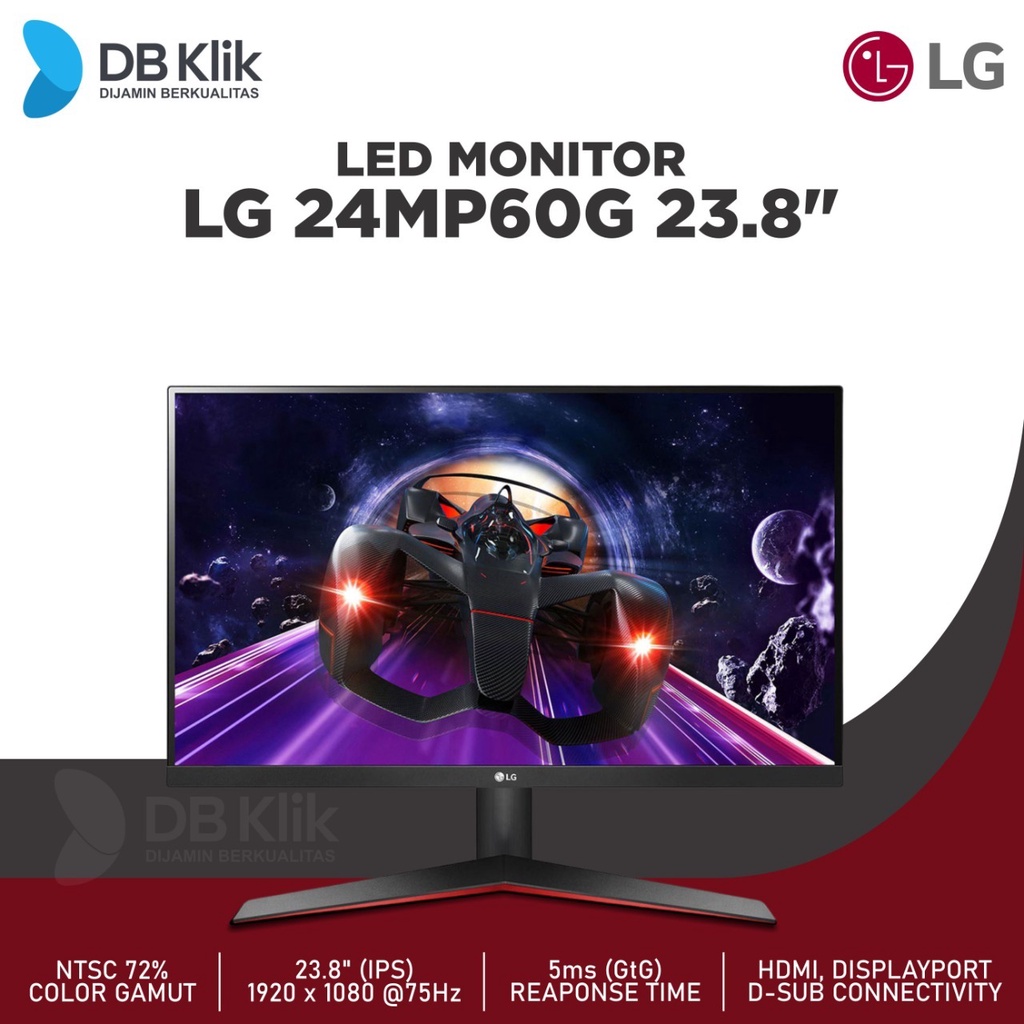 LED Monitor LG 24MP60G 23.8&quot; IPS 75Hz FHD HDMI DP D-Sub - LG 24MP60G-B