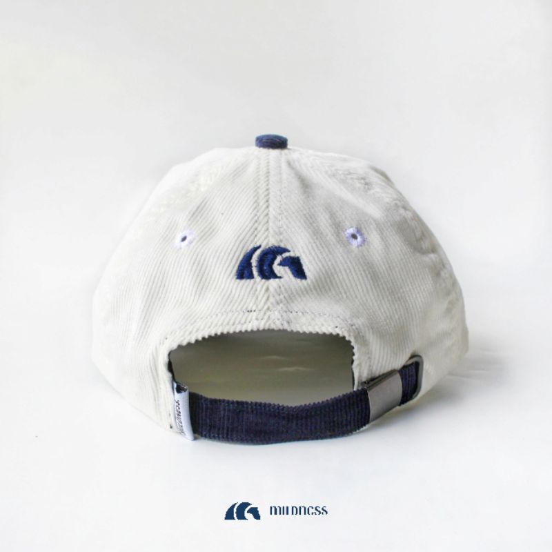 Mildness - Topi Corduroy Baseball Caps Hat Vintage Youth Premium Navy Broken White