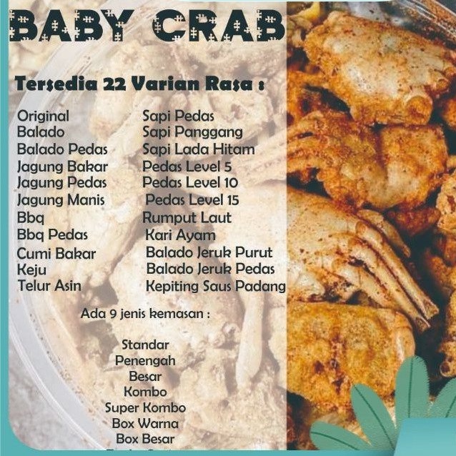 

Babycrab Kemasan Standar 80gr
